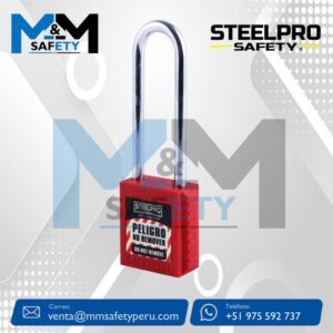 Candado de Bloqueo X10 Long Rojo Steelpro