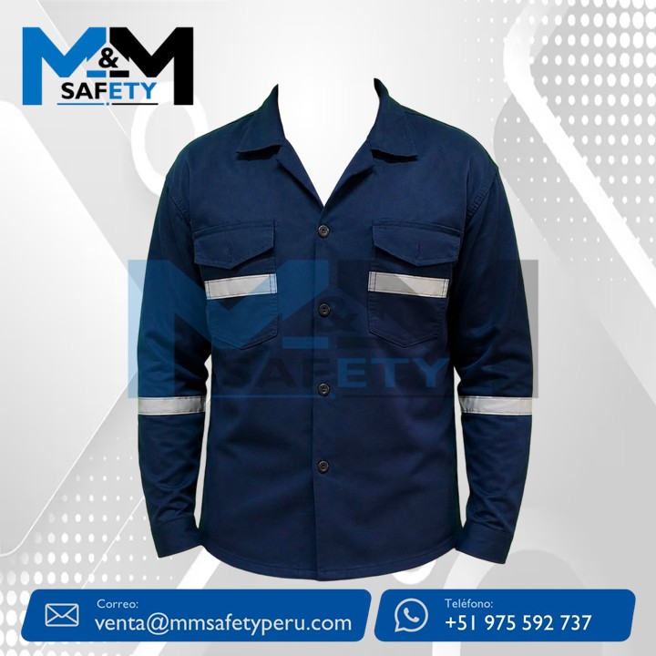 Camisa Drill Industrial Color Azul Marino Nacional