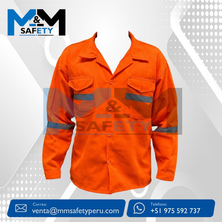 Camisa Drill Industrial Color Anaranjado Nacional