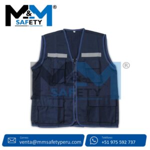 Chaleco Modelo Reportero Drill Tecnología Azul Marino
