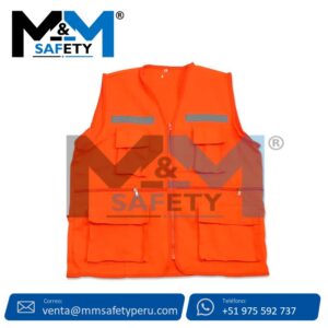 Chaleco Modelo Reportero Drill Tecnología Anaranjado