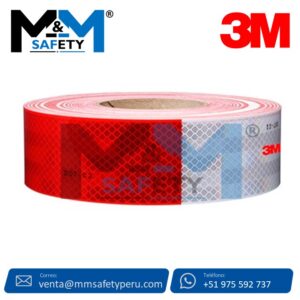 Cinta Reflectiva Rojo y Blanco 2" Rollo x 45.7m 3M