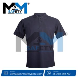Polo con Cuello Camisero Manga Corta Azul Marino