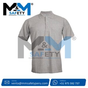 Polo con Cuello Camisero Manga Corta Plomo