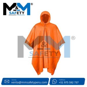 Poncho Impermeable para Lluvia Anaranjado Nacional