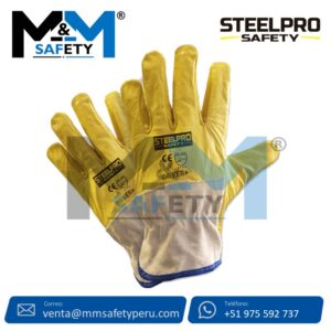Guante Cuero Driver Amarillo Steelpro