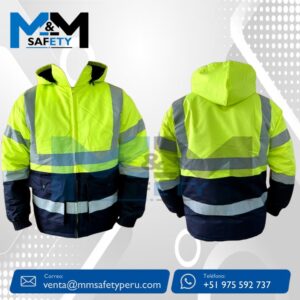 Casaca de Seguridad Térmica Verde con Azul c/ Cinta Reflectiva