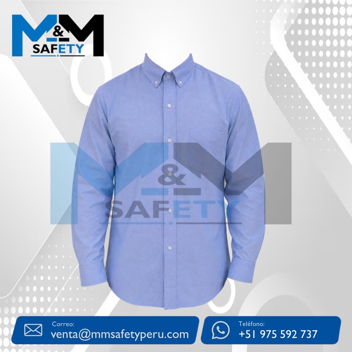 Camisa Oxford San Jacinto Manga Larga Color Azul Italiano